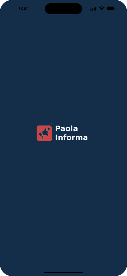 Schermata splash Paola Informa