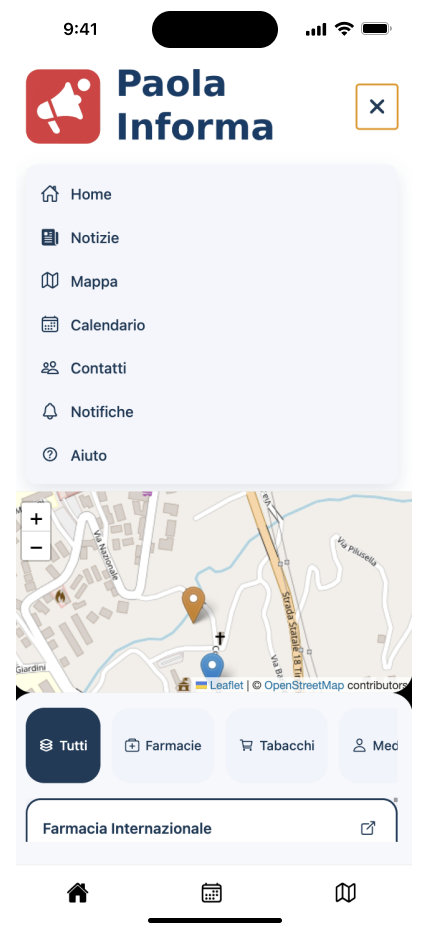 Menu laterale Paola Informa